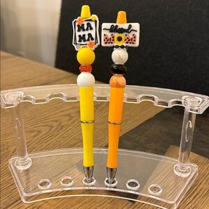 Yellow and Orange Beaded Pens